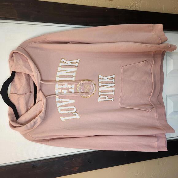PINK Victoria's Secret Tops - Victorias Secret PINK Love Pink Hoodie - XL, Soft Blush Color
